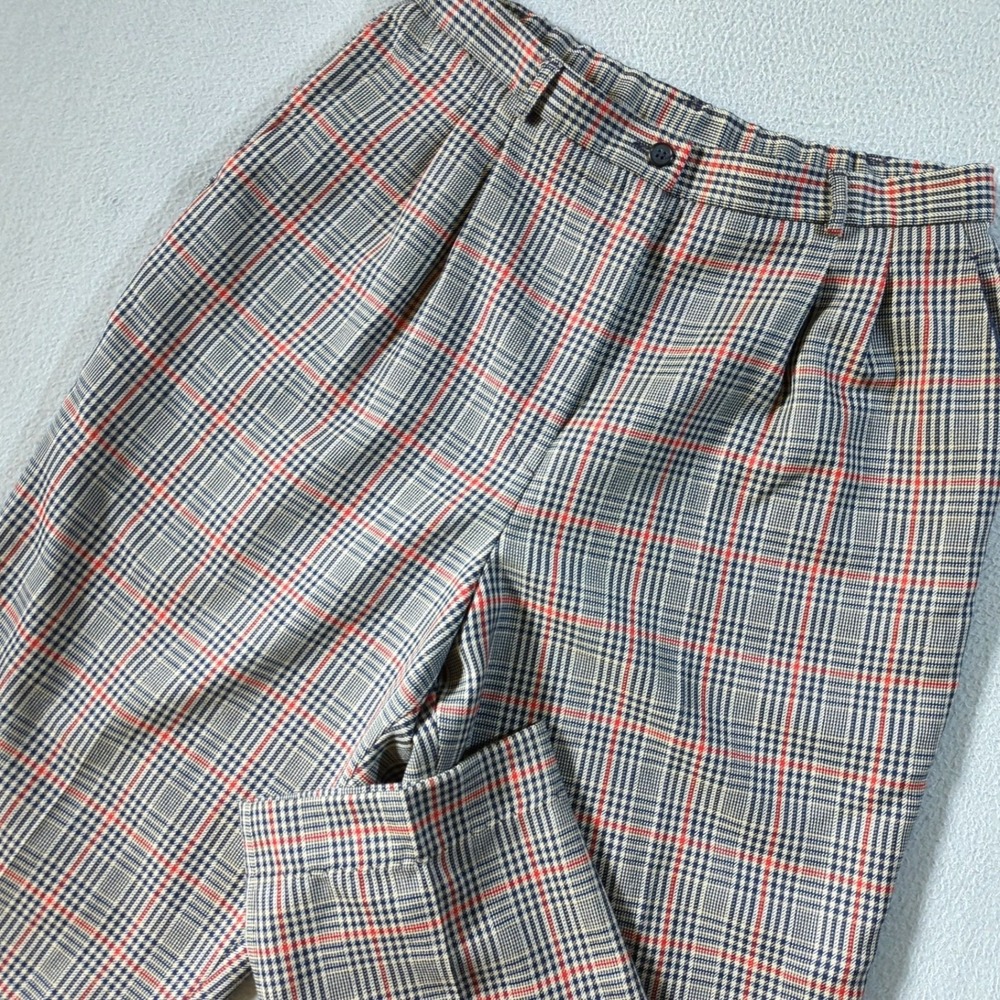 VTG Pendleton Plaid Trousers Womens 16 (30x30) Multicolor Lined Wool Pleated USA